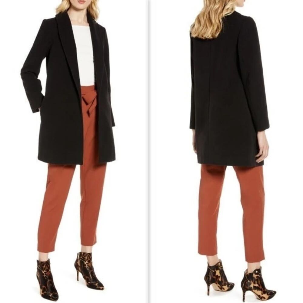 Halogen Black Double Face Open Coat Size XL